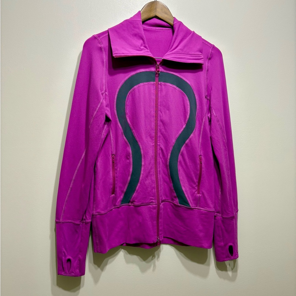 Lululemon Athletica In Stride Retro Style Zip Up Fitted Jacket Sweater Purple